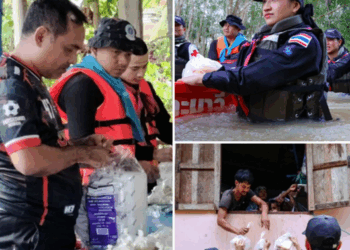 ทหารพราน 22 ลุยน้ำเข้าช่วยชุมชน มอบถุงยังชีพและอาหารพร้อมทาน