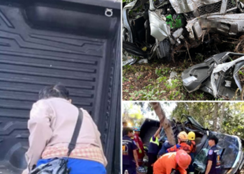 กระบะเสียหลักพุ่งชนต้นไม้ข้างทาง คนขับคอหักเสียชีวิตทันที ผู้โดยสารซึ่งเป็นผู้พิการทางสายตาบาดเจ็บ 4 ราย สาหัสอีก 2 ราย