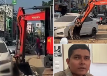 หาดใหญ่สะเทือนโซเชียล! ตร.แจงเหตุใช้แบกโฮดันรถขวางทาง บอกจำเป็นจริงหลังน้ำเริ่มลด